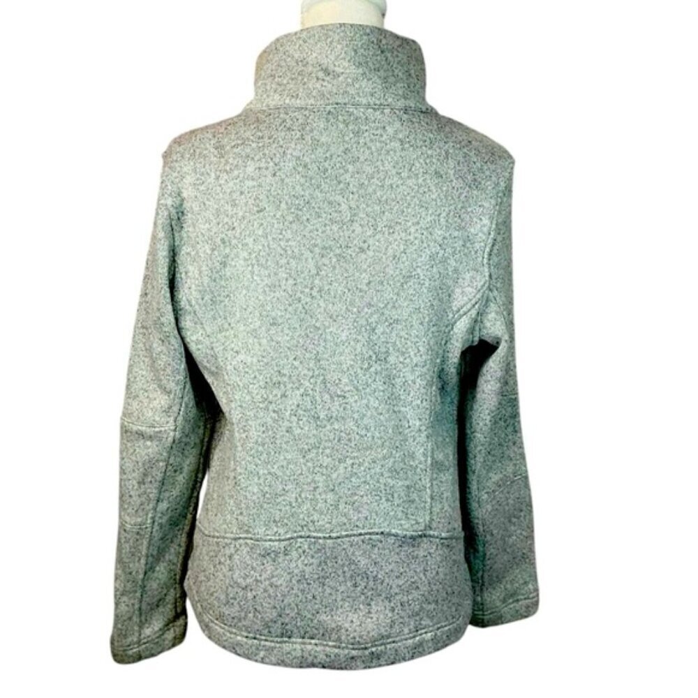 Go Warm Moto Jacket Women Heather Gray Asymmetrical Metal Zip Pockets Zip Up M - Picture 3 of 16